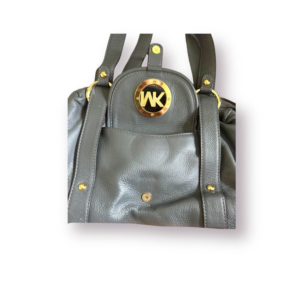 Michael Kors Fulton Gray‎ Leather Satchel - Picture 4 of 6
